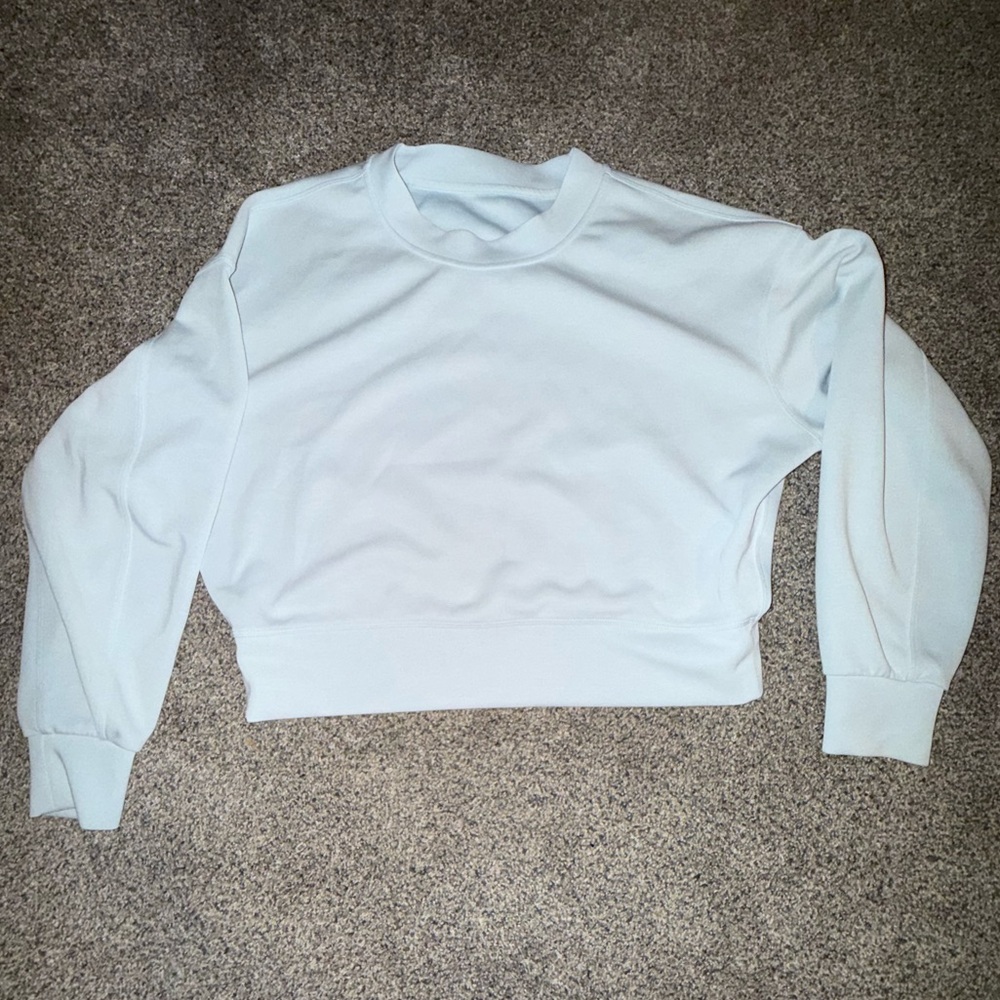 Lulu soft stream oversized crop crew